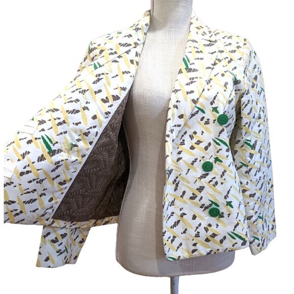 paperdenim&cloth Women's Printed Jacket Cotton Double Breased Jacket Size 3 S/M - Picture 4 of 8
